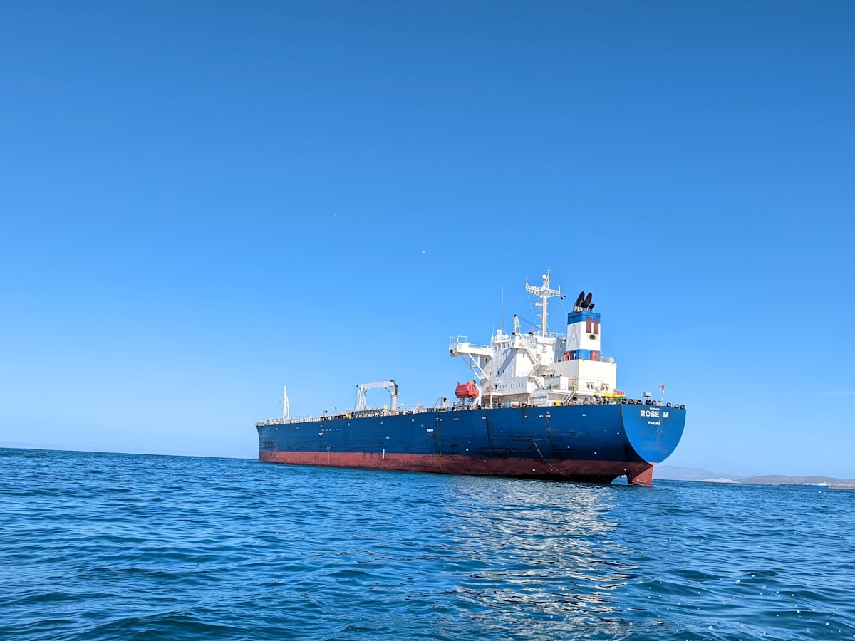 Vessel docked at a marine terminal